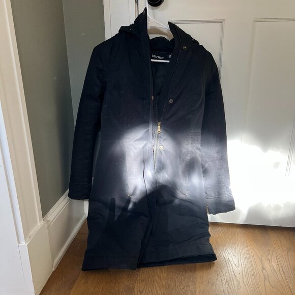 Marmot waterproof and warm down jacket with removable hood - Picture 1 of 4